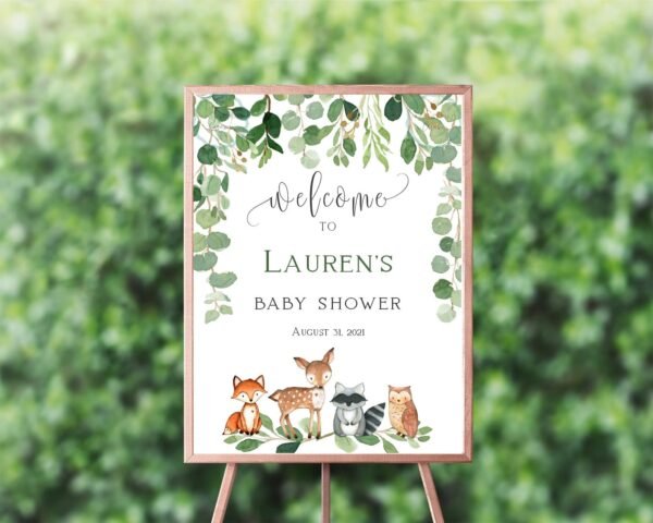 Banner It's a Boy Woodland Baby Shower, Woodland Animals Baby Shower Decoration Boy Baby Shower, Printable banner, Instant download - Image 3