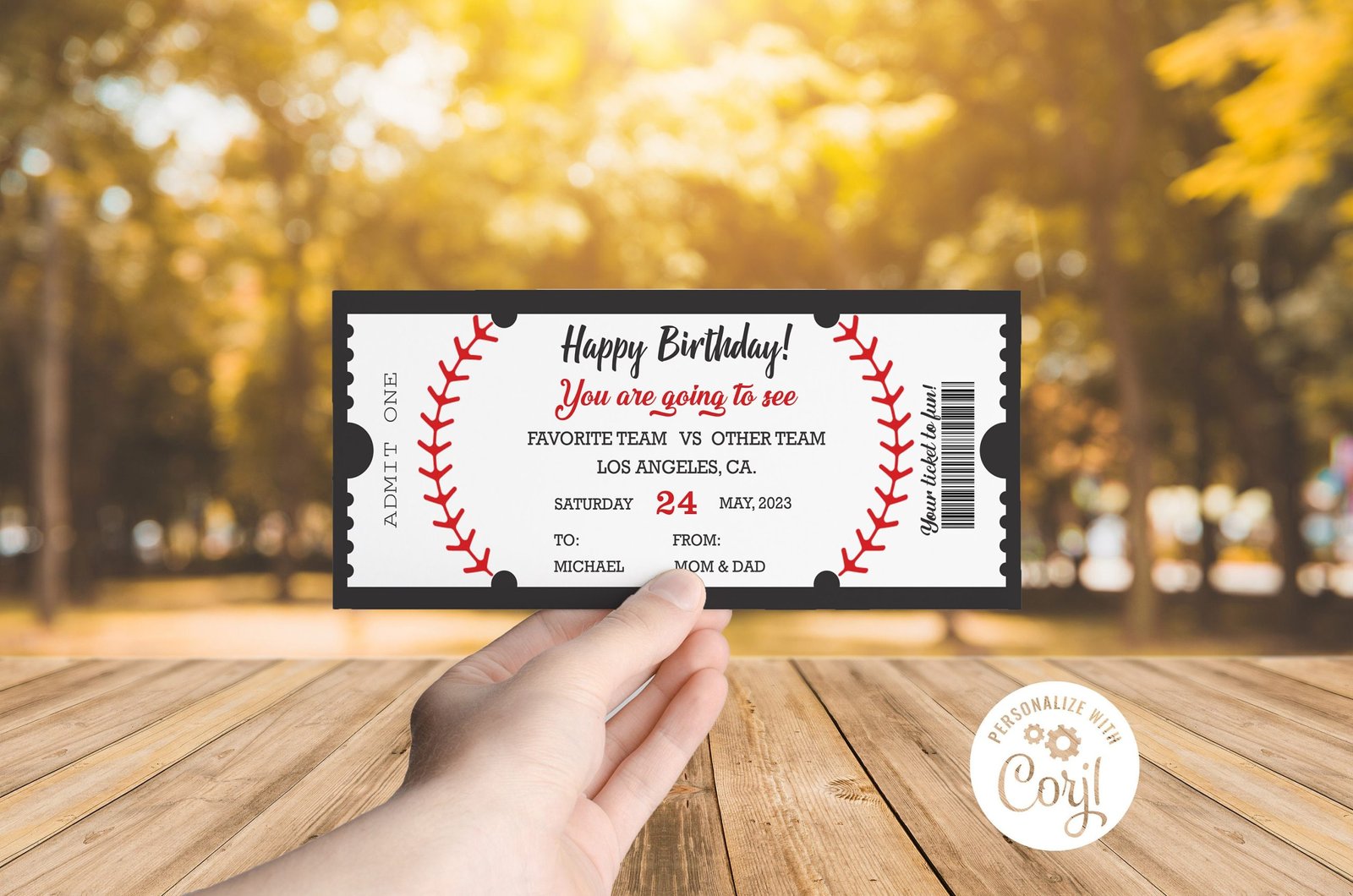 Baseball Ticket Template, Baseball gift, Baseball Team, Printable Gift Idea, Birthday Voucher Template, Birthday Gift, Birthday Coupons - Image 3