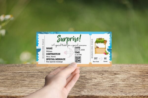 gift for her, gift for him, personalized gift, boarding pass gift, boarding ticket, plane ticket, birthday gift, editable template - Image 5
