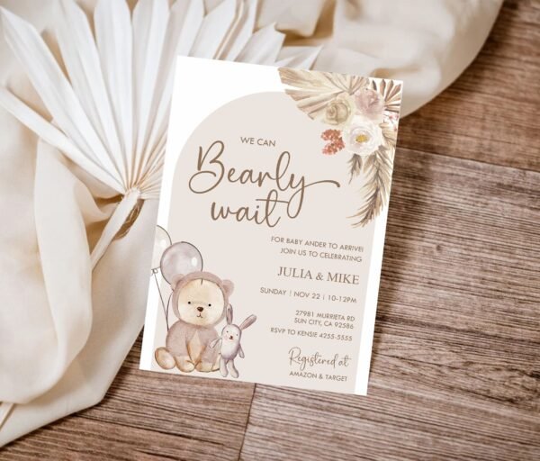 The Price is Right Teddy Bear Baby Shower Game, We Can Bearly Wait Baby Shower Game, Boho Baby Shower, Neutral Baby Shower, Instant download - Image 3