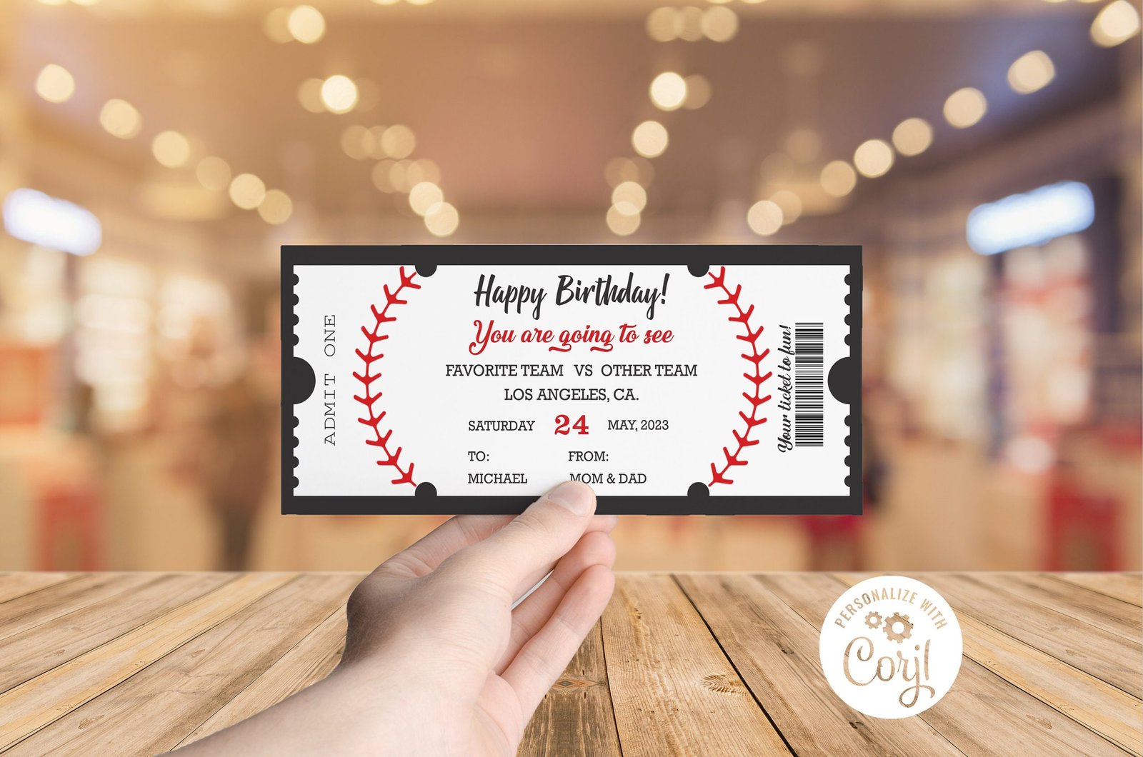 Baseball Ticket Template, Baseball gift, Baseball Team, Printable Gift Idea, Birthday Voucher Template, Birthday Gift, Birthday Coupons - Image 4