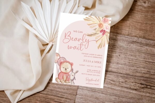 One High Chair Teddy Bear Banner Printable, First Birthday Teddy Bear, One Birthday Girl, Decoration, Printable, Instant download - Image 5