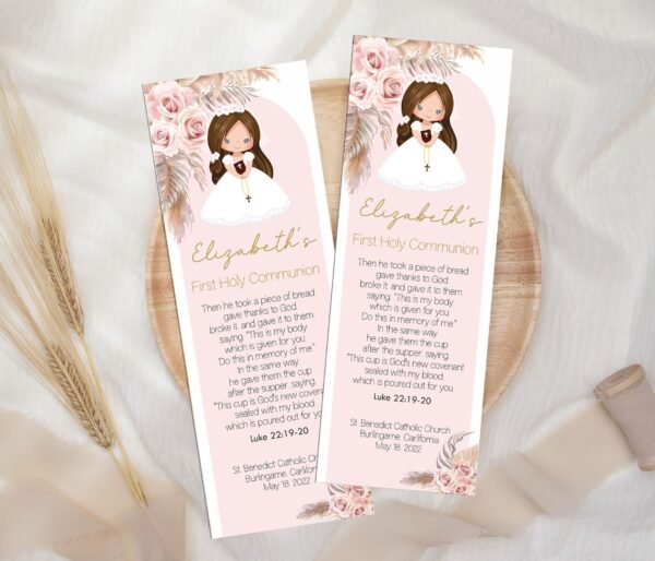 Girl First Holy Communion Invitation Template